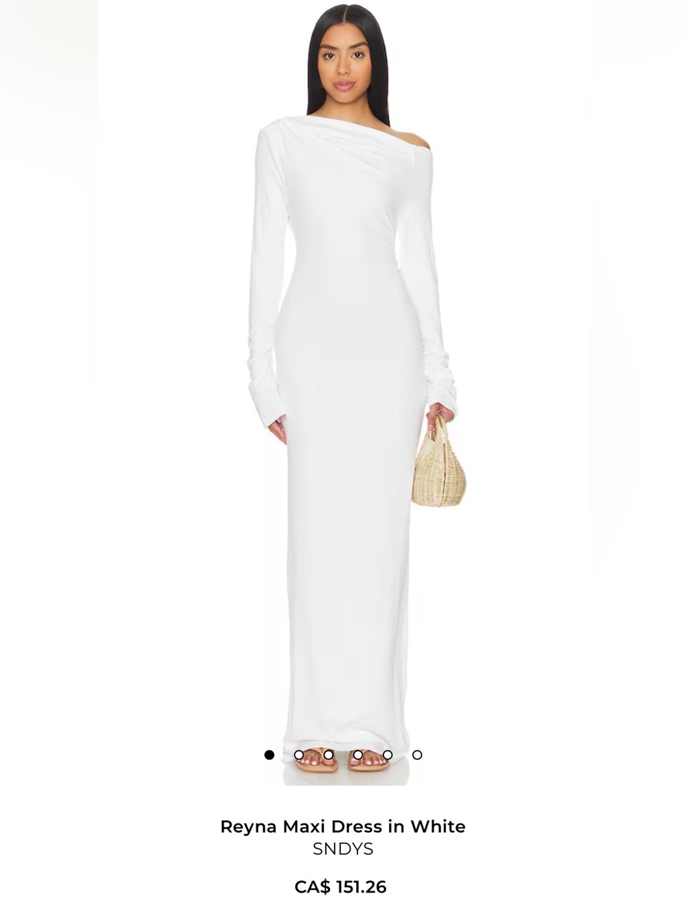 SNDYS Long Sleeve White Maxi Dress